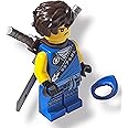 LEGO Minifigure - Legacy Jay Blue Ninja Figurine with Dual Pattern Head Neckerchief and Plastic Katanas from 71735 Ages 8+