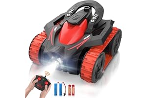 Eulogia Remote Control Car, RC Stunt Control Car 360° Upright & Side Rotating, 4WD All Terrain Truck with Two 1200mAh Rechargeable Batteries for 1.5H, Birthday Present for 5-12 Boys