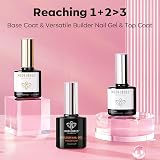 Modelones Nude Pink Builder Gel with Base and Top Coat Set 3Pcs view 4