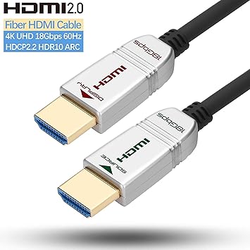 FeizLink Cable HDMI de Fibra Óptica 1m, HDMI 2.0 4K 60Hz UHD ...