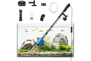 HEKIWAY Fish Tank Cleaner,Electric Aquarium Gravel Cleaner, 6 in 1 Fish Tank Cleaning Kit,32W Automatic Aquarium Vacuum Gravel Cleaner Set for Change Water Wash Sand Water Filter and Water Circulation