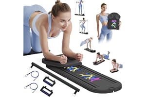 DQI Pilates Board Pilates Reformer Set, Multifunctional Pilates Board for Home Workout, Foldable Abs Core Trainer Board,Pilates Board for Women, Men & Beginners for Full-Body Workouts