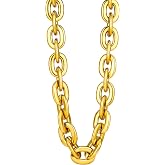 ZqdLove Halloween Plastic Chain Necklace 80s Accessories 90s Hip Hop Gold Chain for Men，Perfect for Hip Hop Party Decorations