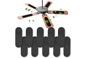 CCHEQVAN Ceiling Fan Air Filter -10 Pack Activated Coconut Shell Carbon Unscented Air Purifier Universal Rounded Rectangle Easy-Stick Ceiling Fan Blade Filters for Home Living Room Bedroom Office