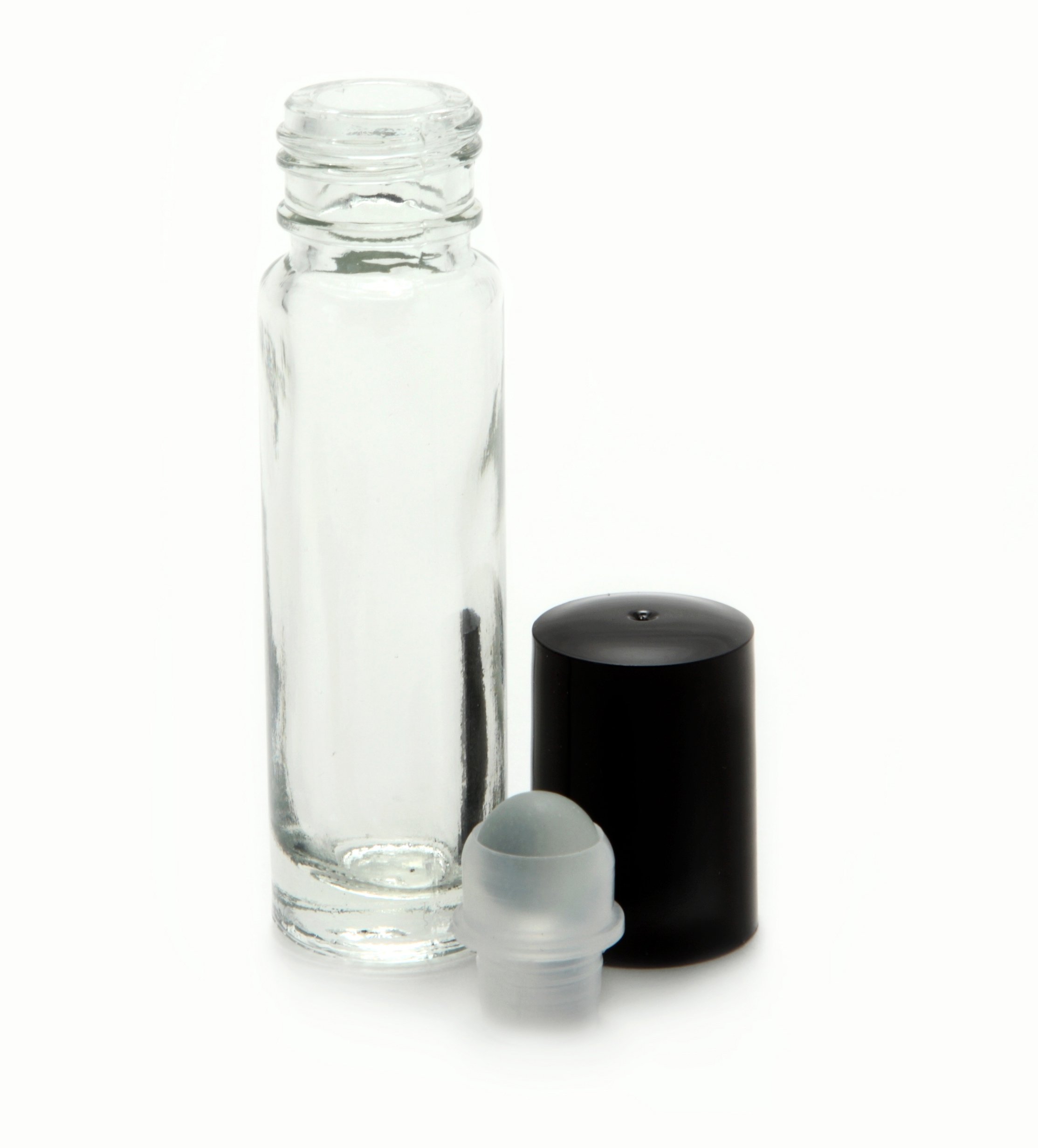 Vivaplex 24, Clear, 10 ml Glass Roll on Perfume Bottles with 3 ml Dropper