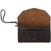 CestAntiQ Leather Money Bag Wallet for Women Reusable Budget Organizer Retro Clutch Wallet Vintage Cash Envelope Continental Wallet Travel Currency Organizer Handmade Long Utility Pouch (Brown)