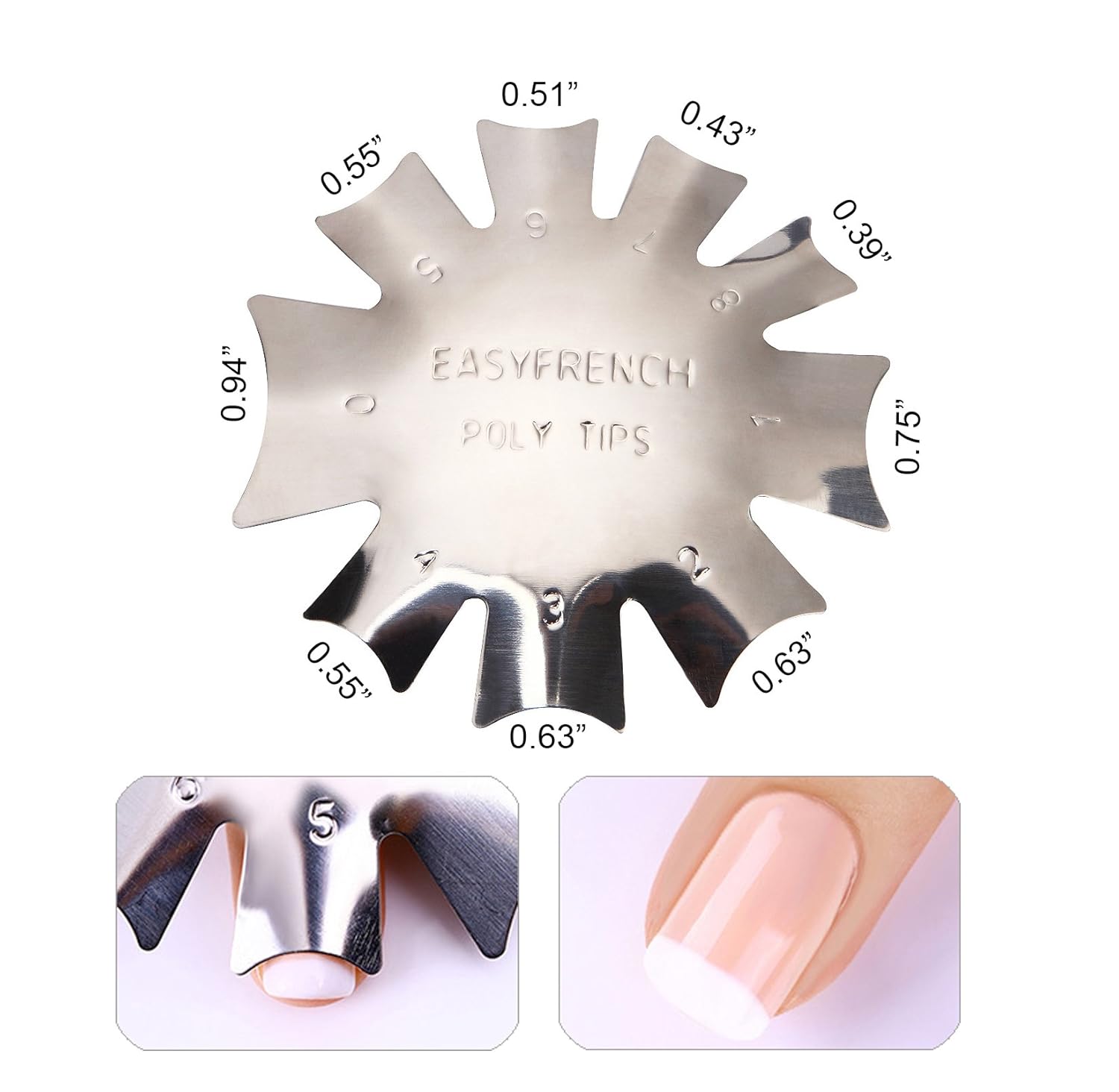 WOKOTO 3pcs Easy French Smile Line Gel Cutter Tool Staniless Steel C-Shape Manicure Edge Trimmer Diy Plate Module (3 Patterns) : Beauty