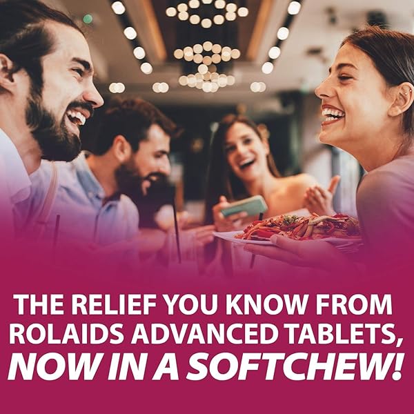 ROLAIDS ADVANCED ANTACID PLUS ANTI-GAS SOFTCHEWS, 28 COUNT, MIXED BERRY, HEARTBURN AND GAS RELIEF