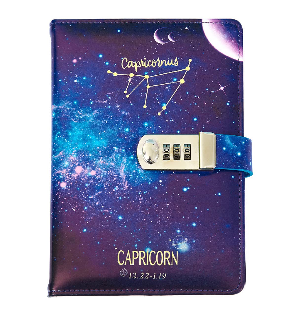 LinYesh Journal with Lock for Women, Lockable Diary for Women Men Girls Boys Teens Kids, Personal Constellations Starry Sky Notebook, A5 21 x 15cm