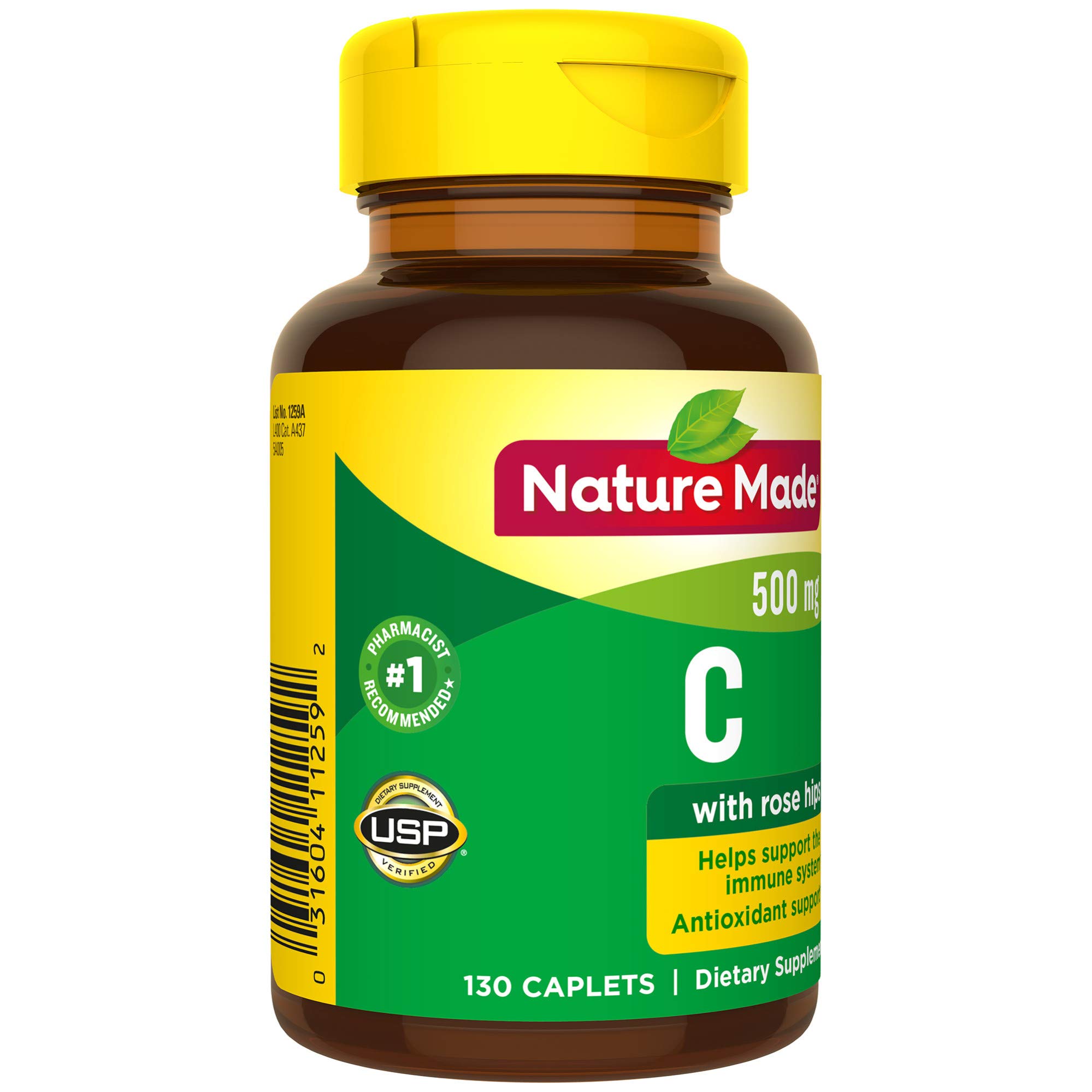 Nature Made Vitamin C 500 mg with Rose Hips, Dietary Supplement for