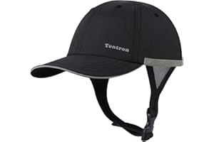 Tontron Wasumer Surf Cap with Hard Shell and Mesh Chin Straps for Surfing, SUP,Kayaking and Watersports