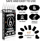 Maqhpu White Chalk Pens for Blackboards 6 Pack with 45 Labels 1/3/6 mm view 3