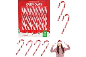 Fruidles 12-Pack Christmas 5 Inch Candy Canes Suckers, Peppermint Flavor, Individually Wrapped (12-Pack)