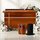 Elegant Wooden Urns for Human Ashes Adult - Durable Acacia Wood Urns for Human Ashes, 2 Matching Keepsakes, Exquisite Wooden Urn for Lasting Tribute and Memorial, Up to 200 lbs for Adult