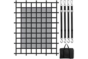 VEVOR Cargo Net, 72 in x 57 in, Heavy Duty Truck Cargo Net for Truck Bed, 4 Adjustable Straps with Carabiners & S-Hooks, Wear