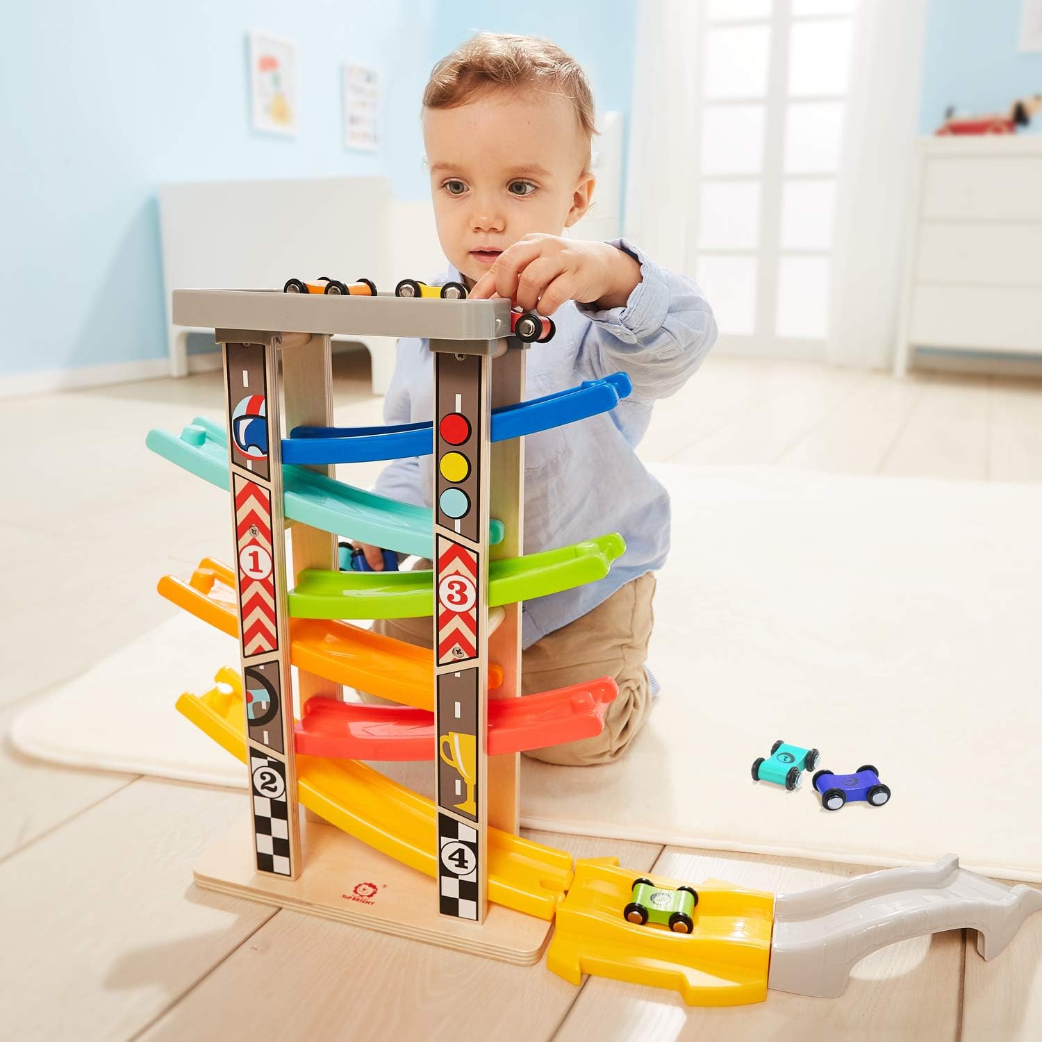 top bright wooden ramp racer