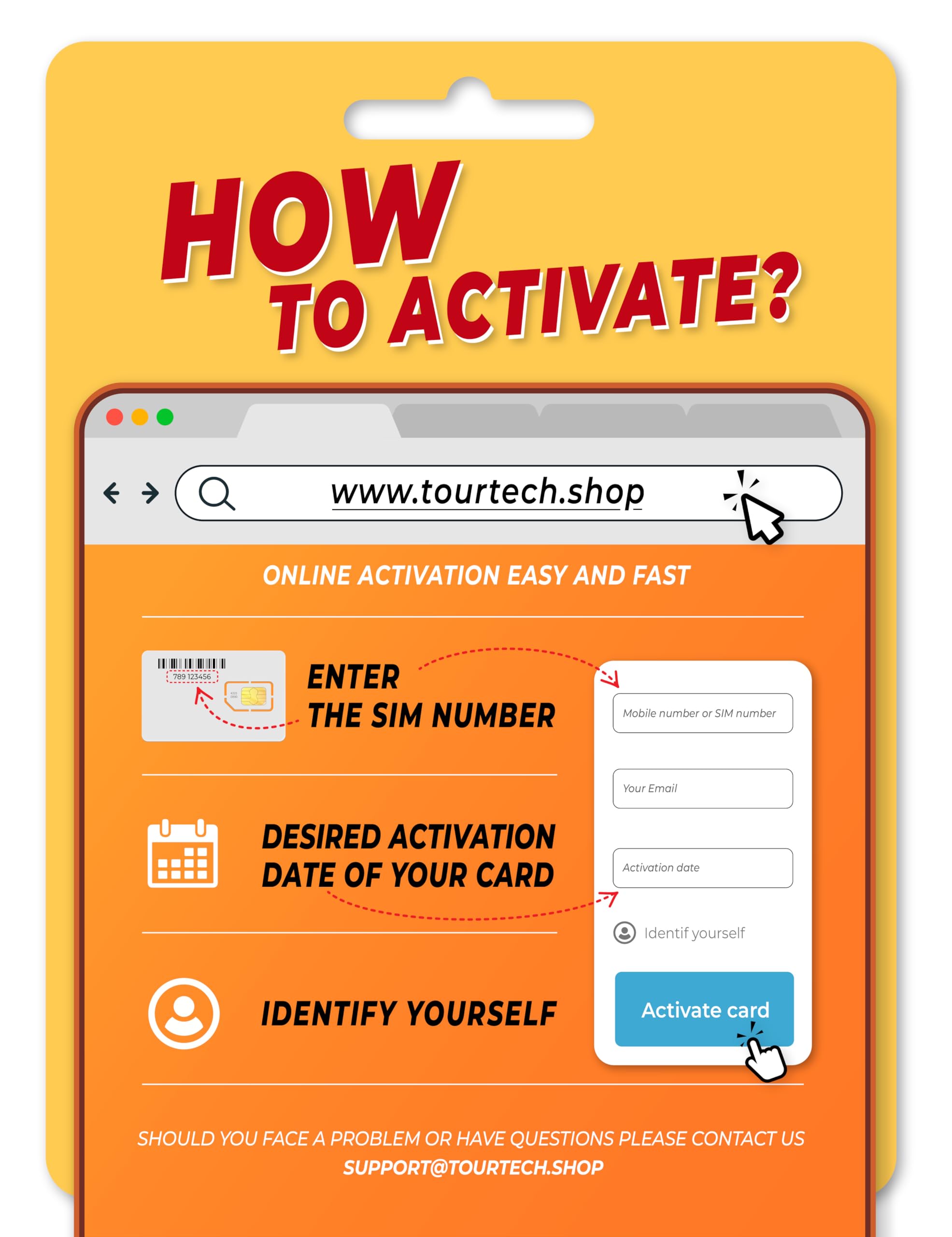 Orange Spain - Prepaid SIM Card | 5€ Balance | Activation Online only at www. tourtech.Shop (Plan 3)