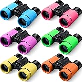 6 Pack Binoculars for Kids for Age 3-12 Years Boys Girls Kids Binoculars Shock Proof Toy Outdoor Gift Hunting Folding Small Telescope for Bird Watching Educational Learning Exploration(Vivid Colors)