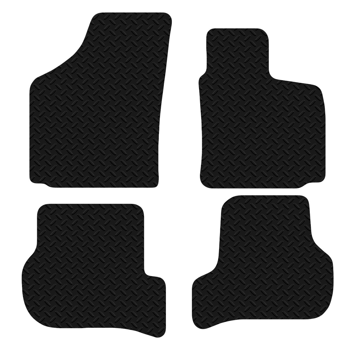 Carsio Car Mats 4pc Set For Seat Leon 2005-2009 Tailored Fit Rubber Floor Mat Complete Accessory Black Custom Fitted - Anti-Slip Backing, Heavy Duty & Waterproof
