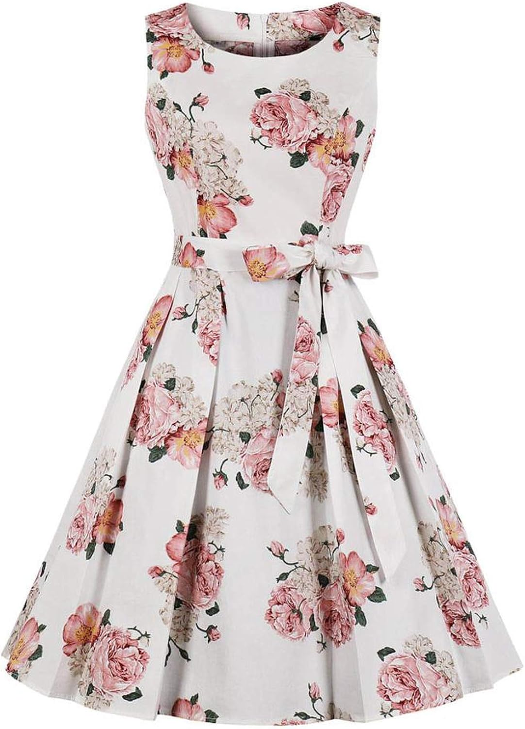 DRESSES Women Floral Print Retro Swing White Woman 1950S 50S Vintage