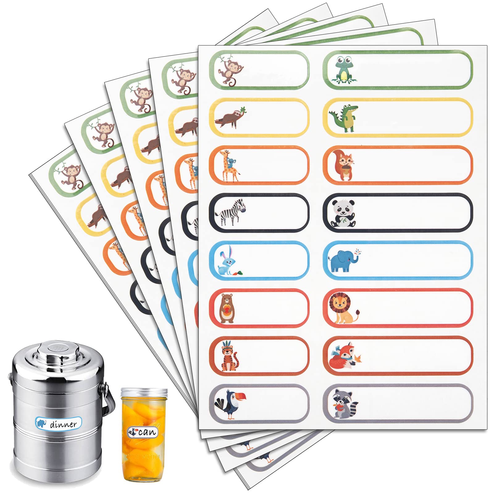 Baby Bottle Labels for Daycare, School Name Labels for Kids, Daycare Labels, Self-Write-On Waterproof Dishwasher Safe Stickers, Kids Name Tags, Assorted Sizes & Colors - Pack of 128