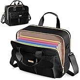 Prokva Teacher Bag with Accordion File Organizer, 15.6 Inch Laptop Briefcase for Women, Teacher, Tutor, Nurse and Processionals, Black