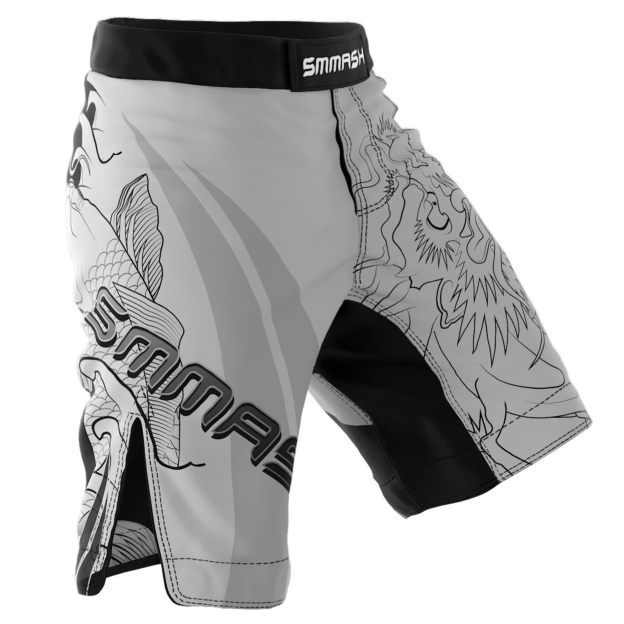 SMMASH Shorts MMA Mens, Professional Sportswear, Antibacterial Material, Perfect to MMA, BJJ, Grappling, Krav MAGA, Kick Boxing, UFC, Workout Shorts Made in Europe