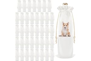 YOUKE OLA 40 Pack Sublimation Wine Bottle Bags Bulk Blank Wine Bottle Gift Bags with Drawstrings Canvas Wine Bags for DIY Heat Transfer Vinyl Halloween Christmas Wedding