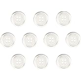 Botones de 1 pulgada (1 pulgada), 4 agujeros, 10 piezas, blanco, negro transparente, botón de repuesto para manualidades de c