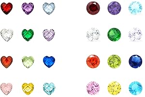 BEFFY Birthstone Charms - 96Pcs 5mm Birthday Crystal Charms for Glass Living Floating Memory Locket Bracelet Pendant Necklace