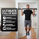 ZENO Pull Up Bar Doorway 72-102 cm Adjustable Heavy Duty Black view 2