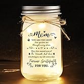 Calibron Valentines Day Gifts for Mom from Daughter Son, Mom Birthday Gifts Mason Jar Night Light, Birthday Retirement Gift for Mother Home Decorative Jars