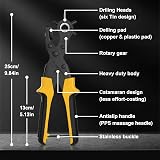 Diyife Belt Hole Puncher Full Set Leather Punch Plier 6 Hole Sizes with Ruler view 2
