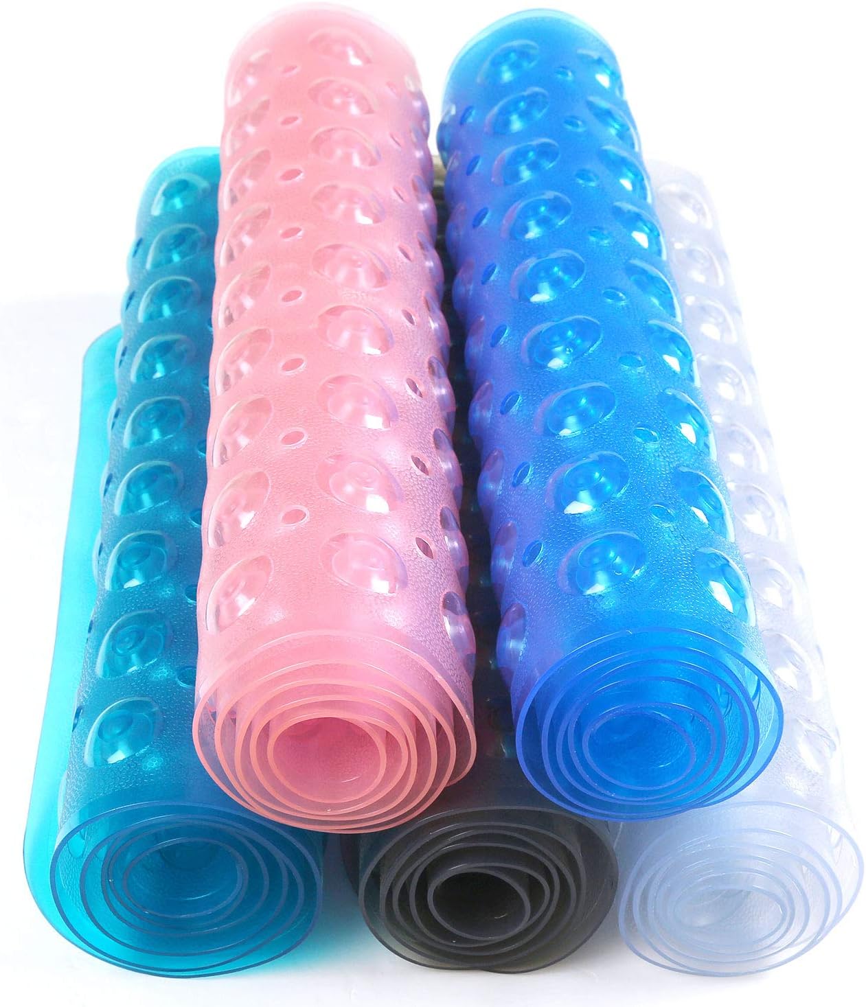 HealthSmart Antimicrobial Bath Mat with Non-Slip Suctions and Drain Holes, Extra Long, Clear: Health & Personal Care