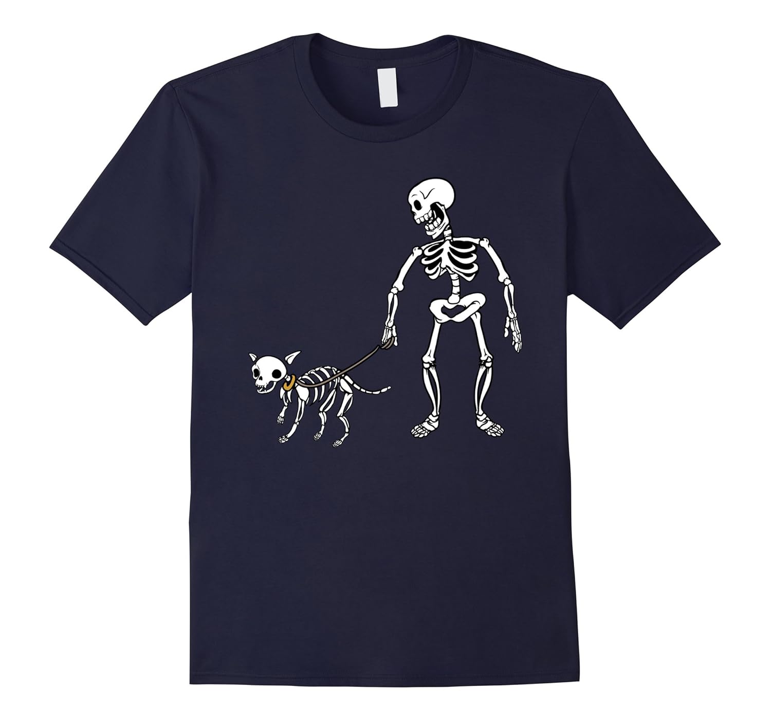 Skeleton Walking Dog T-Shirt For Halloween-ANZ