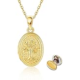 YFN Locket Necklace That Holds Pictures 925 Sterling Silver Tree of Life Locket Necklace for Women Pendant Jewelry