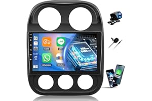 2+64G Car Radio for Jeep Compass Patriot 2010-2016 with Wireless Carplay Android Auto,10.1 inch Touchscreen Car Stereo Radio 