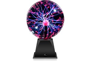 Flashmen Plasma Ball Lamp 5 inch Science Ball Touch & Sound Sensitive Plasma Globe Extra Large Lightning Ball for Kid Teen Bedroom Decor Lamp Novelty Present