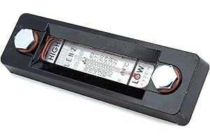 Lenz T-550-5 Hydraulic Tank Level Gauge with Temperature Display - 5-Inch Mounting - Dual Function Fluid Level Indicator and Thermometer, 200°F Max, Industrial Grade Polyamide Construction