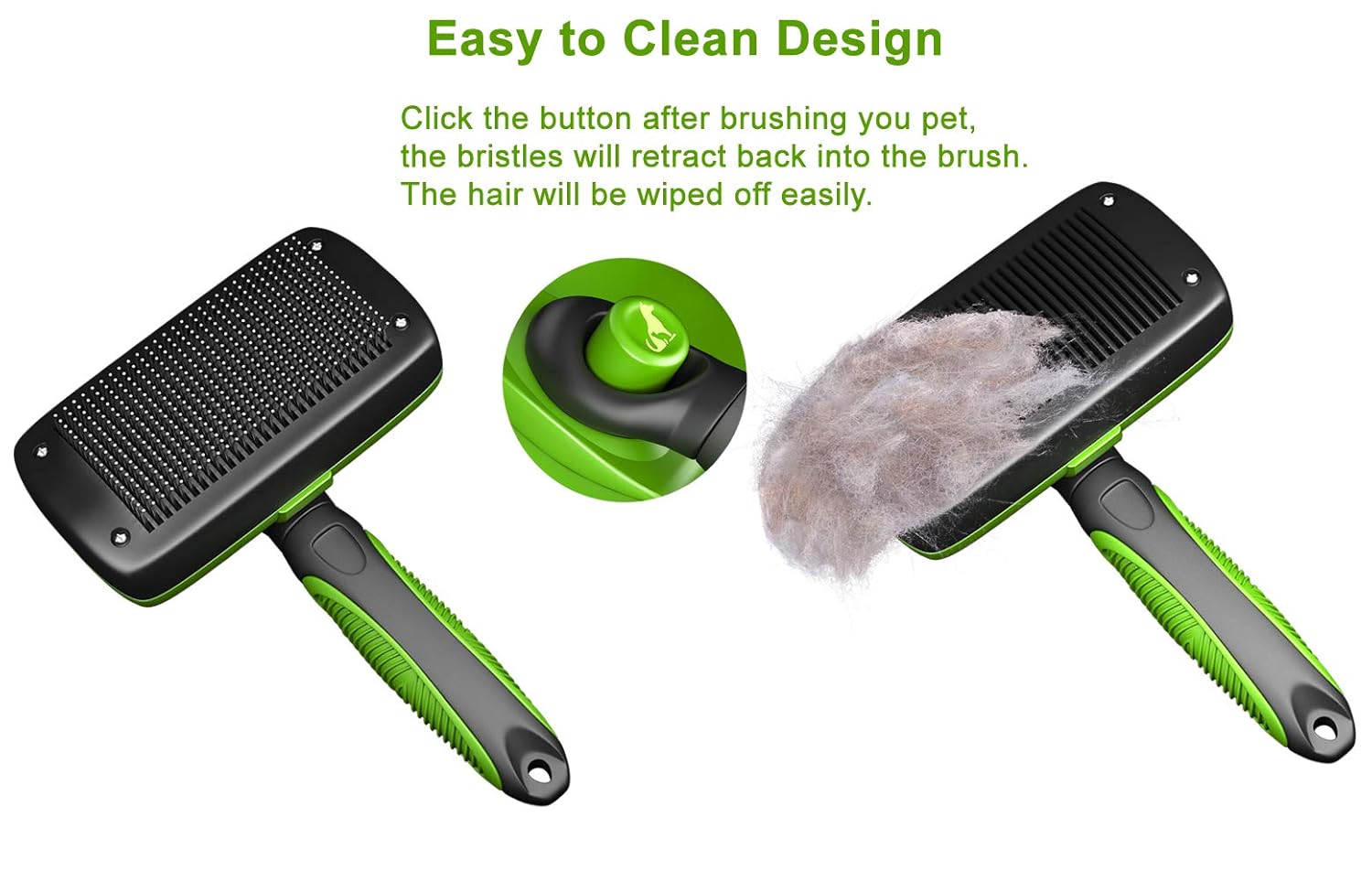 Tminnov Self Cleaning Slicker Brush, Dog Brush / Cat Brush for Shedding and Grooming, Deshedding Tool for Pet - Gently Removes Long and Loose Undercoat, Mats and Tangled Hair: Beauty
