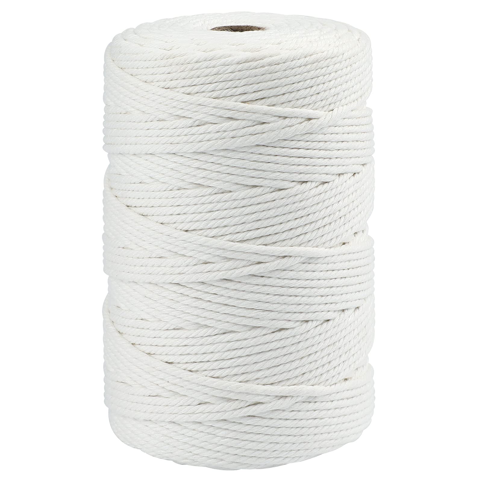 jijAcraft 3MM White Cotton String Twine, 200M/656ft Natural Butchers String for Cooking, Cotton Macrame Rope Cord for Arts and DIY Crafts, Decorating, Gardening, Bundling Weaving