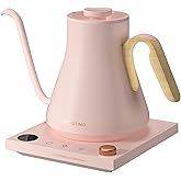 INTASTING Electric Kettle, Gooseneck Electric Kettle, ±1℉ Precise Temperature Control, Stainless Steel Interior, Quick Heating for Pour Over Coffee, Tea & Boiling Water, 0.9L (Pink)