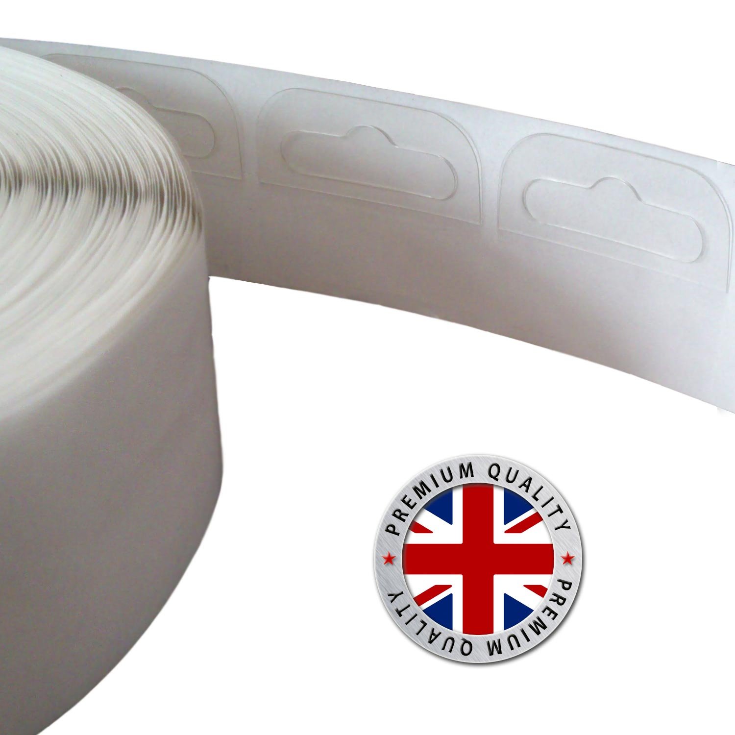 1000 x Self Adhesive Euro Hook/Slot/Hang Tabs 44mm x 36mm **Strong 275Micron **