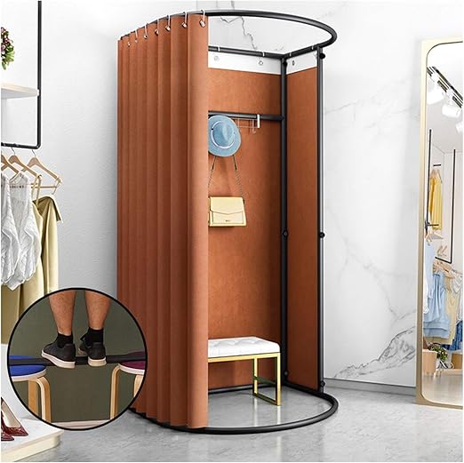 Amazon カーテンタイプ 試着室 脱衣所はモール内で移動でき 大きなスペース レールカーテン 作業着更衣室 7色 Baiying Color Orange Size 85cm ラグ カーテン ファブリック オンライン通販