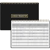 HAUTOCO Check Registers for Personal Checkbook, Transaction Expense Ledger Log Book for Small Business, Checking Account Register Book to Track Payments, Deposits, Finances, 8.4 x 6.2'', Black