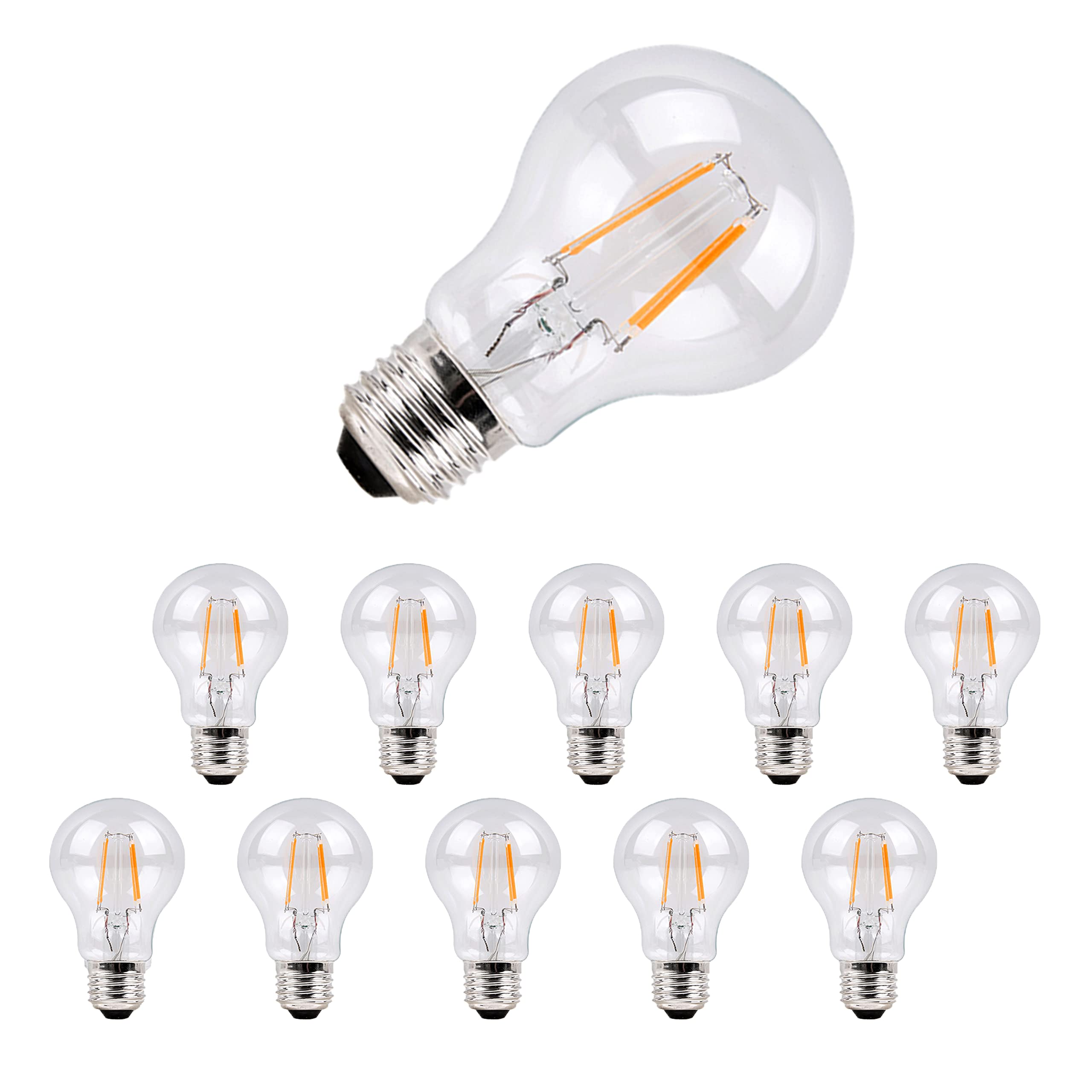 Metrix E27 LED Light Bulb Clear, 6 W 660 Lumen, 3000 Kelvin Warm White Energy Saving Bulb Replaces 60 W, Pack of 10