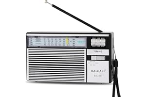 BAIJIALI Retro Radios Portable AM FM, Transistor Radios with Loud Speakers, Battery Powered or DC Power, Suitable for Indoor, Outdoor and Emergency Use, Small Transistor Radio AM FM Gifts(BJL-667)