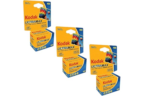 Kodak Ultramax 400 Color Print Film 36 Exp. 35mm DX 400 135-36 (108 Pics) (Pack of 3), Basic