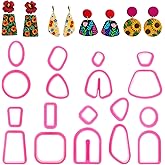 18 Pcs Polymer Clay Cutters Mini Clay Cutters for Polymer Clays Jewelry Earrings Making 18 Shapes Earring Cutter for Jewelry Making Christmas