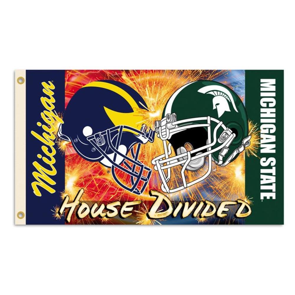 NCAA 3' X 5' Rivalry House Divided Clashing Helmets Flag with Grommets